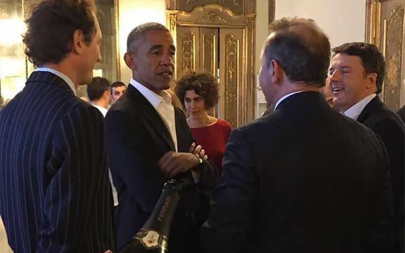 Barack Obama a Milano brinda con bollicine Ferrari Trentodoc