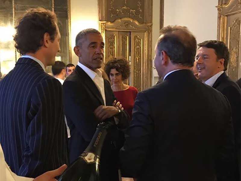 Barack Obama a Milano brinda con bollicine Ferrari Trentodoc
