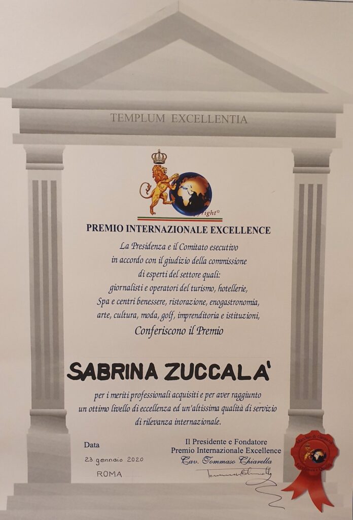 zuccala premio Eccellenze Italiane