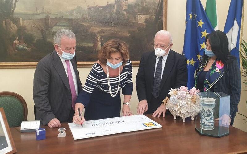 Solidarietà: Md S.p.A.  dona assegno di 100 mila euro all'Ospedale Cotugno di Napoli.